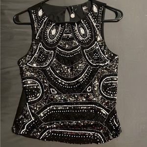 Beaded black blouse from buckle